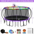 thumbnail image 6 of Kumix Trampoline 15FT 1500LBS Trampoline for 3-4 Adults/ 8-9 Kids, Recreational Trampoline with Enclosure, Basketball Hoop, Wind Stakes and More Gifts, Outdoor Galvanized Full Spray Trampoline, 6 of 7