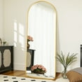 thumbnail image 2 of 58"x19" Full Length Floor Mirror, Freestanding Standing Mirror with Stand - Arch Full Body Mirror for Bedroom, Living Room, Hallway, Gold, 2 of 6