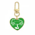 thumbnail image 1 of La línea de vehículos de enchufe de energía proteger ambiente Llavero de metal en forma de corazón dorado, 1 of 3
