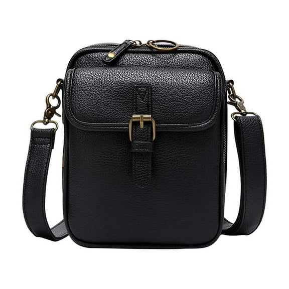 Kyusrd 2025 Upgraded Vintage Double Large Capacity Mini Messenger Bag Leather Small Purse Crossbody Shoulder Bag For Men And Women