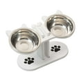 thumbnail image 2 of CarpNettore Cat Bowls Elevated Feeding Station Cat Dish Convenient Pet Feeder with Stand for White, 2 of 9