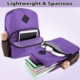 thumbnail image 6 of Trailmaker 17" Backpack – Reflective School Backpack with Padded Straps, Water Bottle Pockets for Kids & Adults, School Travel Camp (Purple), 6 of 13