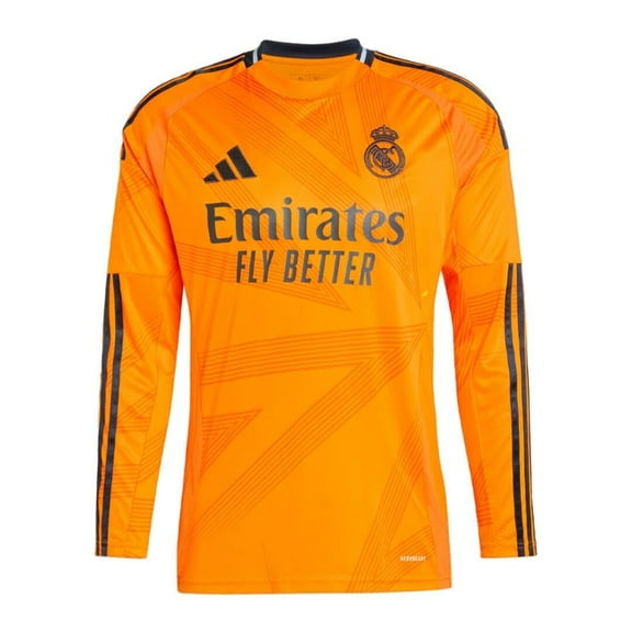 adidas Real Madrid Men’s Long Sleeve Stadium Away Jersey 2024/25 (US, Alpha, XX-Large, Regular, Regular, Crew Orange)