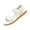 White, variant on Women's Flat Sandals Comfort Adjustable Double Strap Open-Toe Slip on Leather Footbed Summer Walking Sandals Black 8.5 Wide
