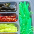 thumbnail image 2 of 35 piezas de cebos de pesca de gusano suave anzuelos de cabeza de plantilla señuelos de simulación, 2 of 7