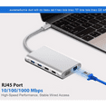 thumbnail image 3 of Type-c Docking Station 11 In One with Hdmi Network Card Multi-in-one Converter Usb Hub Expansion Dock for MacBook SILVER, 3 of 8