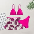 thumbnail image 2 of Generic Kids Child Girls 3 Piece Swimsuits Bathing Suit Soild Bikini Tops Underpants Print Skirt Swimwear Set, 2 of 7