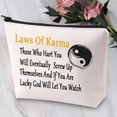 thumbnail image 5 of Belief Motivation Makeup Bag Yin Yang Symbol Taijitu Gift Laws Of Karma Believer Gifts Buddhist Zen Zipper Bag Yoga Peace Tai chi Meditation Gift Yin Yang Spiritual Gift, 5 of 6