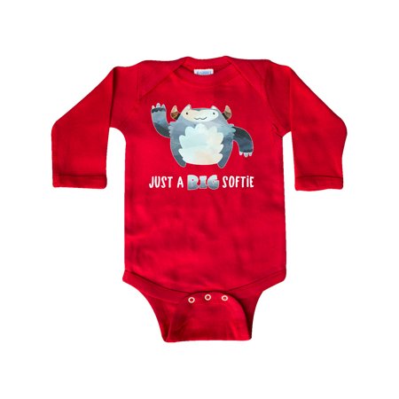 

Inktastic Just a Big Softie Cute Winter Yeti Gift Baby Boy or Baby Girl Long Sleeve Bodysuit