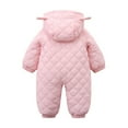 thumbnail image 2 of Caqnni Baby Boys' Bunting Toddler Little Girls Zipper Fuzzy Hooded Romper Jumpsuit Coat Sweatshirt Bodysuit Jumpsuit (D,Pink), 2 of 8