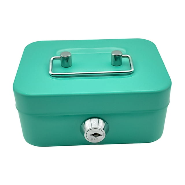 Caja de dinero con cerradura, alcancía, porta baratijas, caja de almacenamiento, cofre del tesoro, caja con cerradura Verde