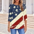 thumbnail image 5 of Feancey Womens 3/4 Sleeve T-Shirts Plus Size 4th of July Tops for Women Novelty American Flag Print Tshirt Holiday Casual Loose Blouse Independence Day Shirt Birthday Gift Multicolor 5XL, 5 of 6