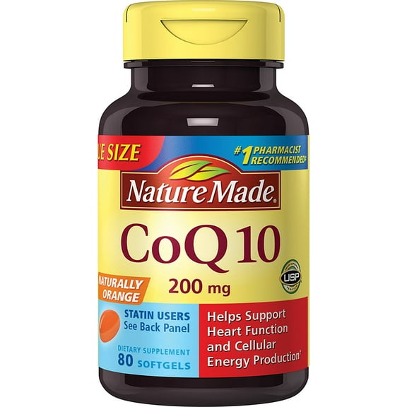 "Coq10 200 Mg, Naturally Orange,Value Size, 80-Count, Antioxidant that helps maintain heart health By Nature Made From USA"