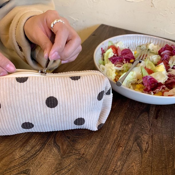 Bolsa de belleza de pana Otoño Invierno Vintage de maquillaje Casual para niñas adolescentes JShteea Para Estrenar