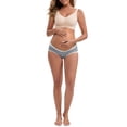 thumbnail image 2 of INSPIRE CHIC Women's Ice Silk Ribbed V-Shaped Low Rise Maternity Briefs Color Patchwork Pregnancy Panties 2 Packs M 1 Gray 1 Black, 2 of 4