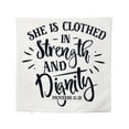 thumbnail image 2 of She is clothed in Strength and Dignity Pillow Cover | Gospel Decor| Home Decor | Farmhouse Decor | Throw Pillows | Gift for her | Room Decor, 2 of 3
