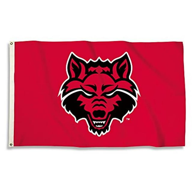 BSI Products 95493 NCAA Arkansas Drapeau de Loups Rouges avec Oeillets - 3 x 5 ft.