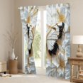thumbnail image 3 of Homewish Fashion Butterfly Women Curtains Pack of 2 (42x84 Each), Romantic Animal Curtains Blackout, White Gold Flower Floral Bedroom Curtains, Curtains and Drapes Decor, 3 of 6