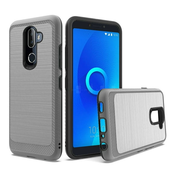 GSA Brushed Case w/Edge Design for Alcatel 3V (2019) - Silver