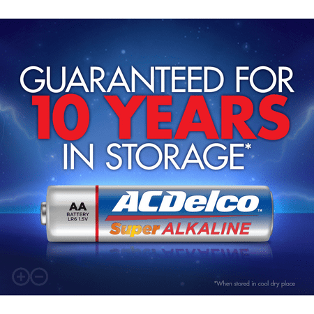 ACDelco AA Batteries, Super Alkaline AA Battery, 1.5-Volt, 100-Count, AC060