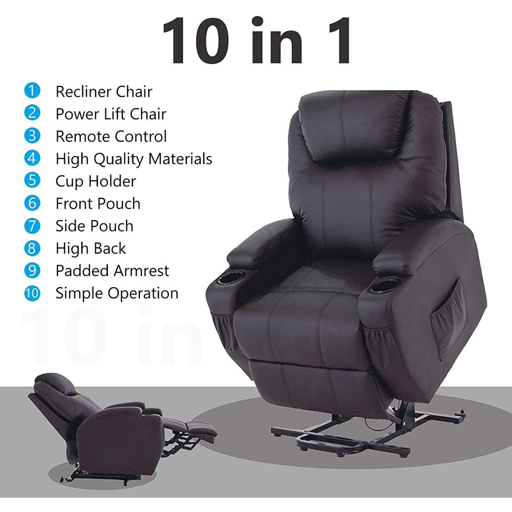 Mecor Lift Chairs for Elderly Power Lift Recliner Chair Bonded Leather