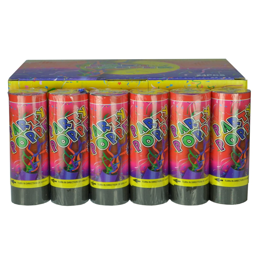 PARTY CONFETTI POPPER SPRING LOADED 4" INCH (12 PACK)