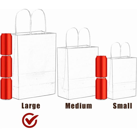 Large Kraft Paper Gift Bags 13x10x5inch 32-Pack 16 Solid Colors for Wedding, Birthday & Party