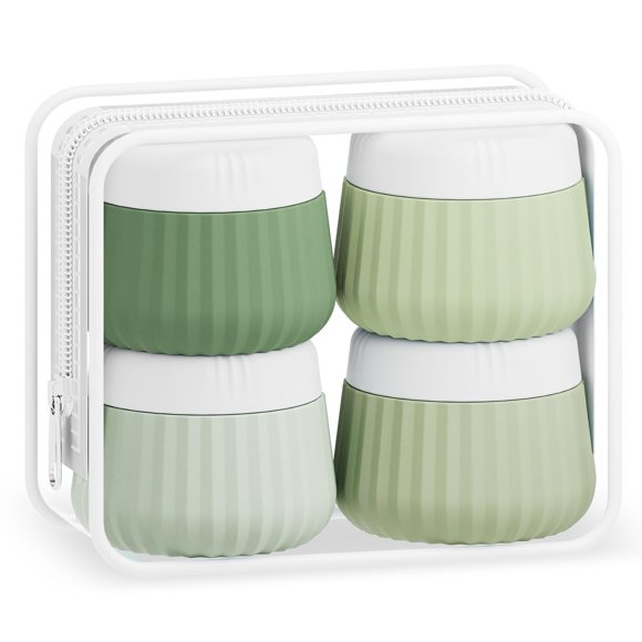 Travel Containers Mrsdry, paquete de 4, con bolsa transparente, tarros de silicona
