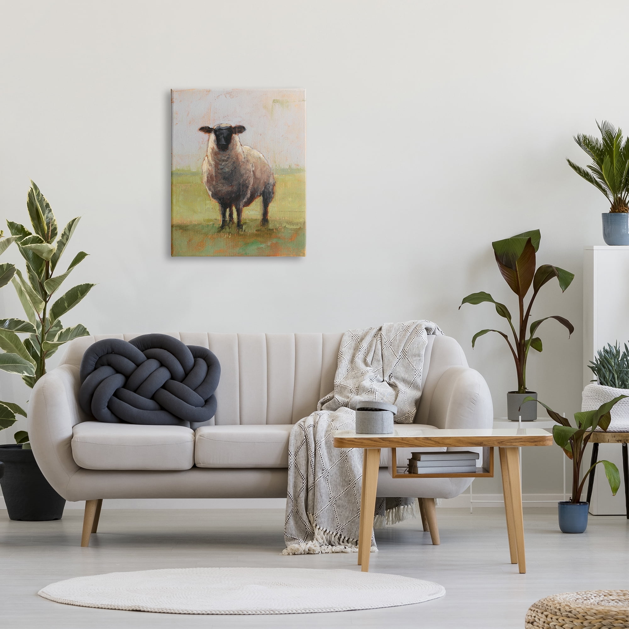 The Stupell Home Decor Collection Painterly Away From Flock Sheep Oversized Stretched Canvas Wall Art, 24 x 1.5 x 30