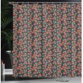thumbnail image 4 of Ambesonne Garden Art Shower Curtain, Flower Dark Toned Dots, 69"Wx84"L, Night Blue Ruby Green, 4 of 5