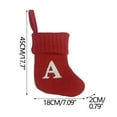 thumbnail image 3 of Honeeladyy 7 Inches Mini Initial Monogram Embroidered Christmas Stocking Knitted Christmas Decorations Stocking Red Knit Cute Christmas Stocking-G, 3 of 5