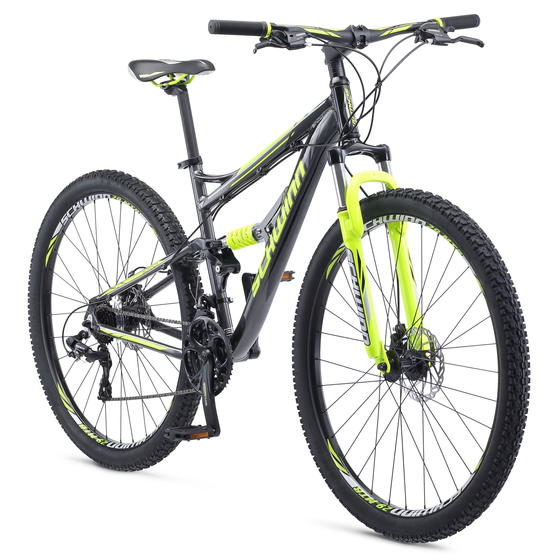 Schwinn Traxion Full Suspension Mountain Bike, 29-Inch Wheels, 24 Speed, Grey
