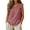 Watermelon Red, variant on HomeDM Summer Tank Tops for Women Cotton Ruffled Sleeveless Crew Neck Casual Loose Fit T-Shirts Beige Size L