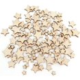 thumbnail image 1 of DERAYEE 100 piezas de adornos de estrellas de madera sin terminar, tamaños surtidos, piezas de madera en blanco, estrella para Navidad, boda, fiesta, manualidades, 1 of 3