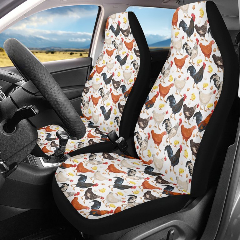 NETILGEN Sexy Leopard Lip Kiss Print Car Covers Set for Women 2