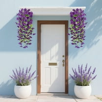 Artificial Hanging Flowers for Outdoors No-Water Trumpet Vine Garland, 1 Pack 30 Inch Silk Morning Glory Artificial Flowers No-Maintenance Wall Door Ceiling Decor Draping & Door Frames Wedding