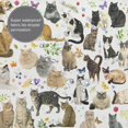 thumbnail image 4 of Cat Shower Curtain for Bathroom with Hooks, Cute Cartoon Colorful Kitty with Pets Paw for Cat Lovers Gift for Kids Girls Novelty Multicolor Decorative Fabric Shower Curtain, 72x72 Inches, 4 of 5