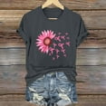 thumbnail image 2 of Yufatyle Breast Cancer Awareness Shirts Women Pink Ribbon T-Shirts Cancer Fighter Sunflower Graphic Tee Short Sleeve Tops L, 2 of 4