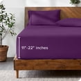 thumbnail image 1 of Sábana Ajustable Bolsillo Extra Profundo 22' Bare Home Colección Premium 1800 Tamaño Twin-XL Color Ciruela, 1 of 7