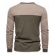 thumbnail image 4 of Blusas y camisas de manga larga y cuello redondo para hombre, estilo casual, con retazos, de manga larga y cuello redondo., 4 of 5