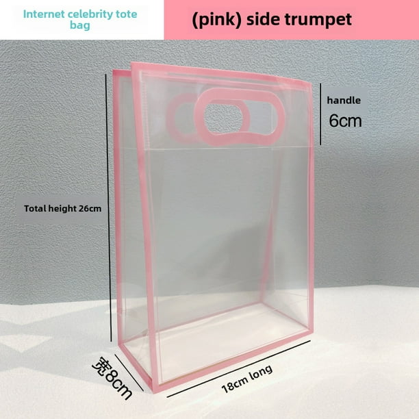 Bolsa de mano transparente de polipropileno, bolsa de regalo de plástico PVC esmerilado, bolsa de regalo para dulces del día del niño
