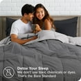 thumbnail image 3 of Bare Home 5-Piece Reversible Bed-in-a-Bag - Premium 1800 Collection - King, Light Gray/Gray Comforter with Black Sheet Set, 3 of 8