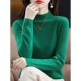 thumbnail image 1 of Suéter de cachemira 100 % lana merino, suéter de punto para mujer, jersey de cuello alto de manga larga, ropa de otoño e invierno, jerséis cálidos, 1 of 5
