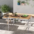 thumbnail image 2 of Outsunny 3ft Picnic Table with Slide Shelf Portable Aluminum Folding Table, 2 of 10