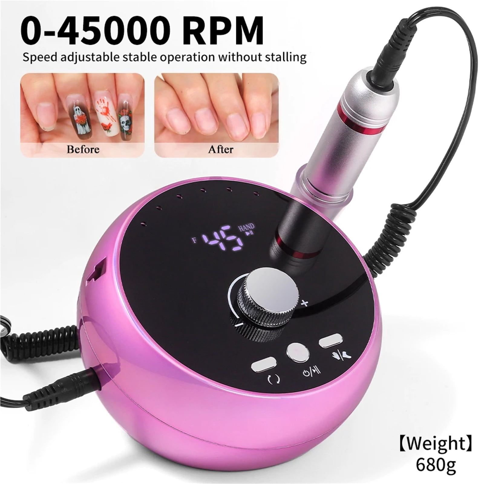 45000RPM Professional Electric Nail Drill Manicure Machine Low Noise Nails Sander Set Nail Salon Polisher Equipment Tools