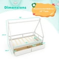 thumbnail image 3 of Costway Lit Cabane Format Simple avec Toit, Garde-Corps de Sécurité, 2 Tiroirs de Rangement, Lattes de Bois, Blanc, 3 of 10