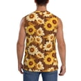 thumbnail image 4 of Uemuo Brown Wood Grain Sunflower B Pattern Men's Sleeveless T-Shirt,Muscle Athletic Tank Top, Moisture-wicking Quick-dry Breathable Classic Tee Top for Gym Run Outdoor Sports-3X-Large, 4 of 8