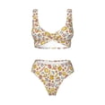 thumbnail image 4 of Daiia Coffee Donuts Women's Bikini Set Two Piece Swimsuit High Waisted Bikini Adjustable Straps Bikini Perfect for Beach, Pool, and Summer Vacation-, 4 of 9