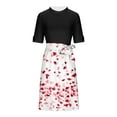 thumbnail image 6 of Weiqiqre Womens Dresses Summer Flowy Short Sleeve Empire Waist Summer Crewneck Midi Length Fashion Belted Sundresses for Women, 6 of 6