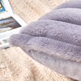 thumbnail image 5 of Holzlrgus Throw Pillow Covers Decorative Faux Fur Set of 2 20x20 Inch Pillow Covers, Soft Grey Striped Pillowcases for Couch Sofa Bed Living Room, Fluffy Cute Home Boho Accent Fuzzy Neutral Decor, 5 of 6